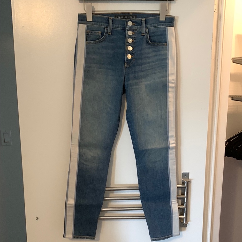 Blue Jeans with White Stripe